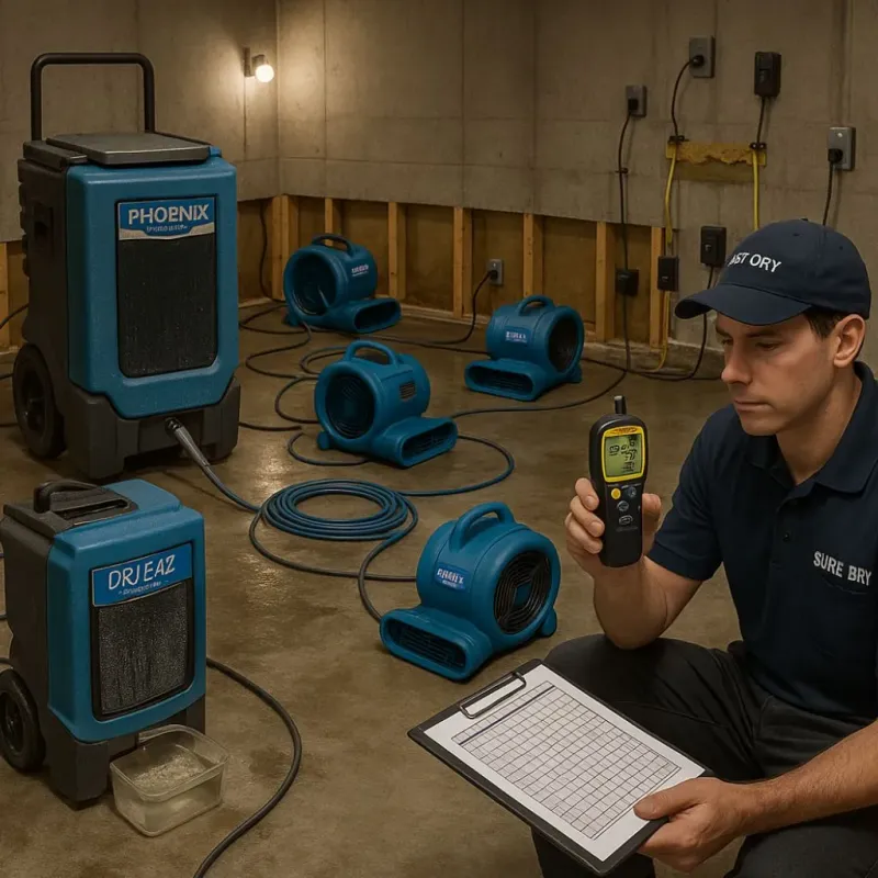 Structural Drying and Dehumidification process in Como, WI